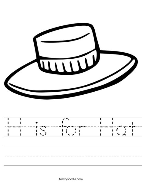 H is for Hat Worksheet - Twisty Noodle