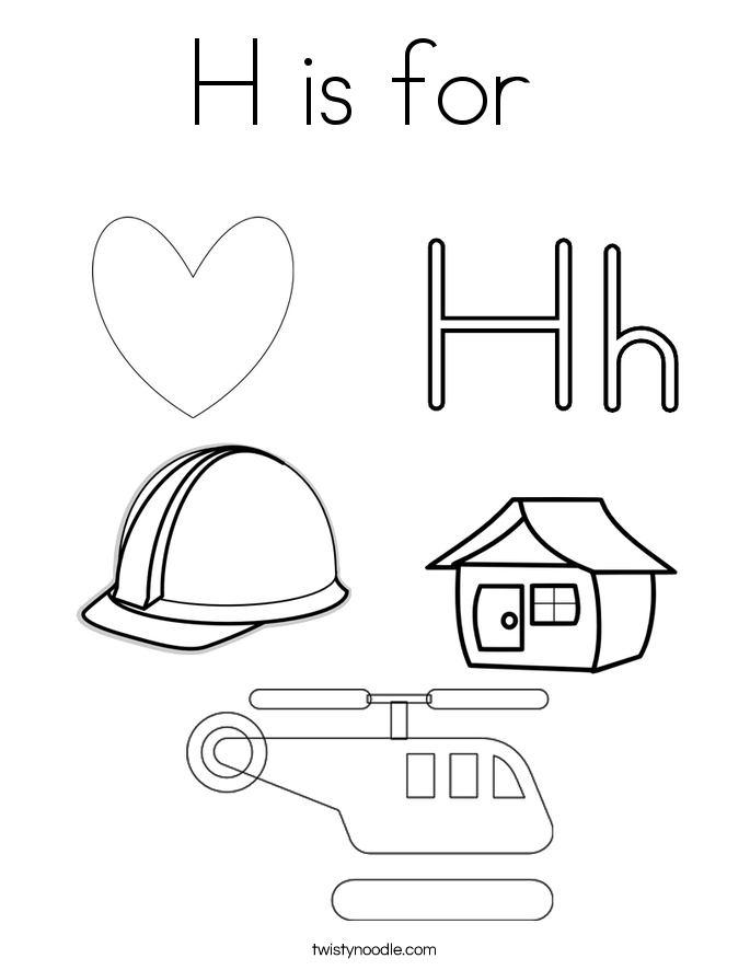 h is for hippo coloring pages - photo #14
