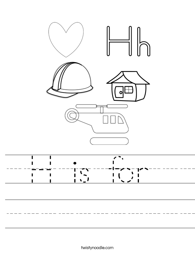 Letter H Worksheets Twisty Noodle H Is For Handwriting Sheet