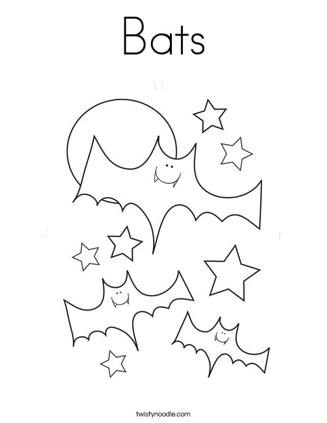 Bats Coloring Page - Twisty Noodle