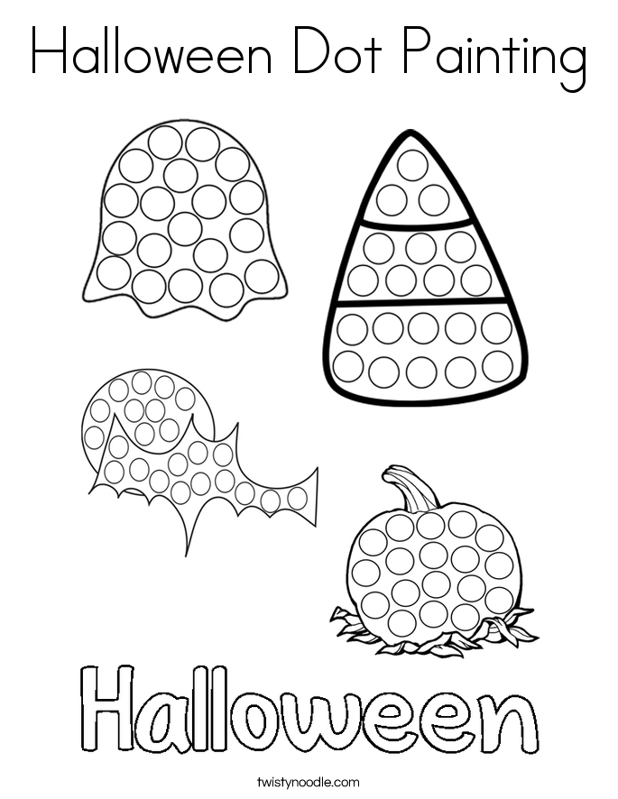 Halloween Dot Painting Coloring Page Twisty Noodle