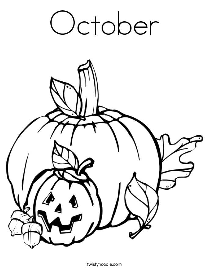 October Coloring Page - Twisty Noodle