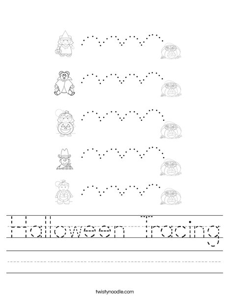 Halloween Tracing Worksheet - Twisty Noodle