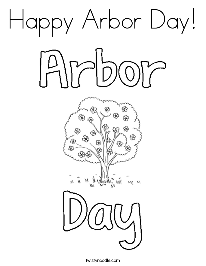 Happy arbor day coloring page Happy arbor day coloring page