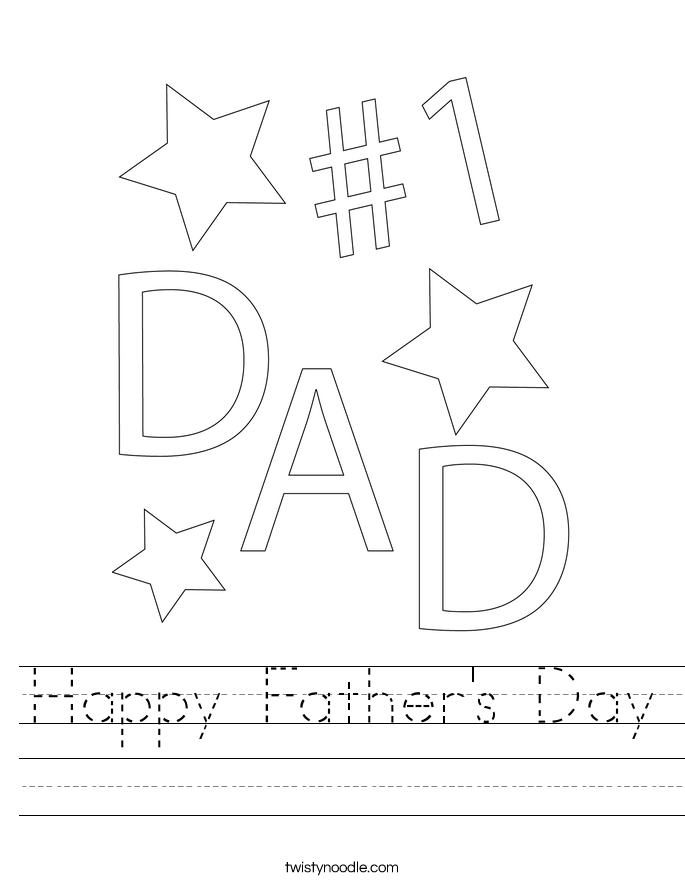 Happy Father's Day Worksheet - Twisty Noodle