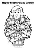 Happy Mother's Day GrannyColoring Page