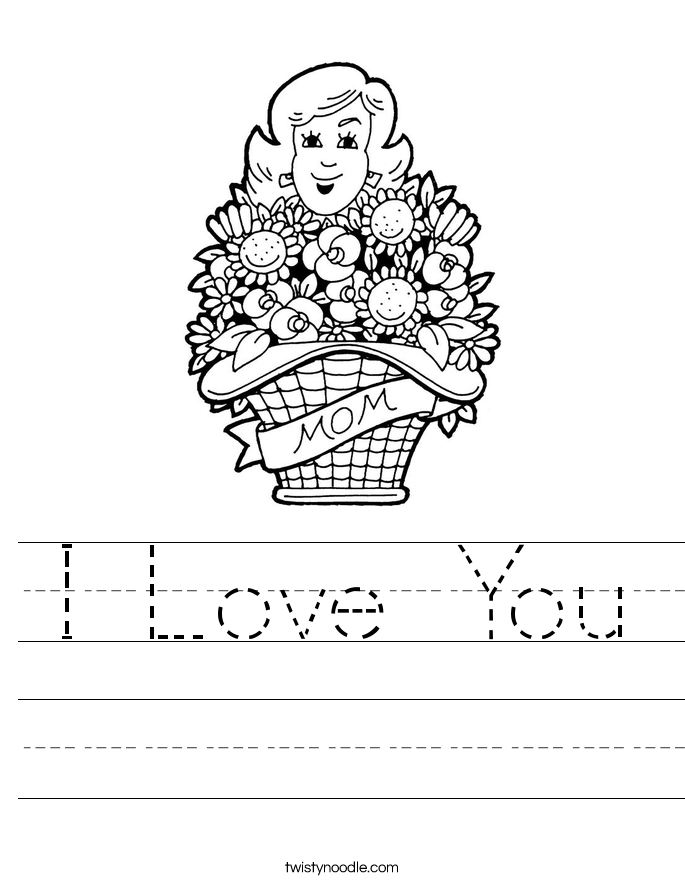 I Love You Worksheet - Twisty Noodle