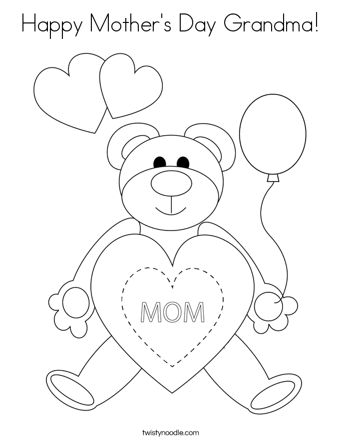 Happy Mother s Day Grandma Coloring Page Twisty Noodle