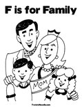 F is for Family Coloring Page