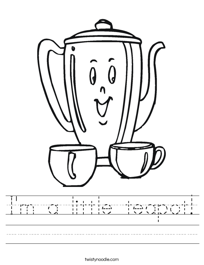 i am a little teapot coloring pages - photo #19