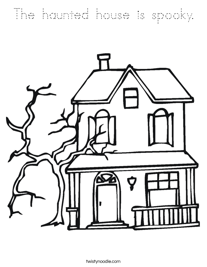 The Haunted House Is Spooky Coloring Page Tracing Twisty Noodle the-haunted-house-is-spooky-coloring-page-tracing-twisty-noodle