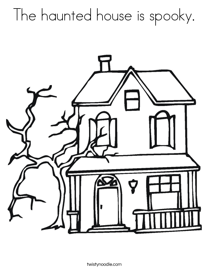 The haunted house is spooky Coloring Page - Twisty Noodle