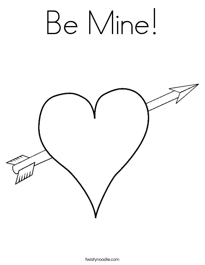valentine coloring pages be mine - photo #30