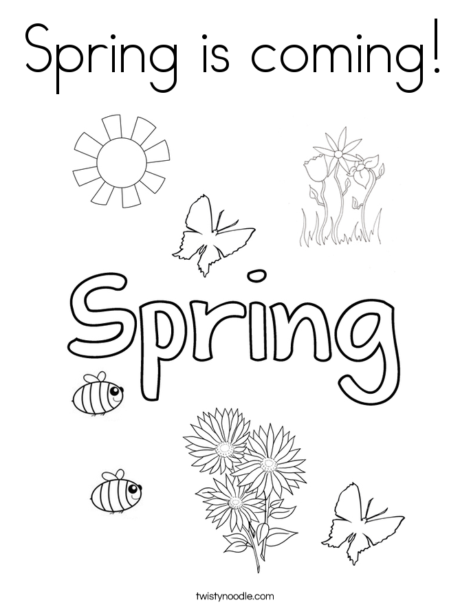 Spring is coming Coloring Page - Twisty Noodle