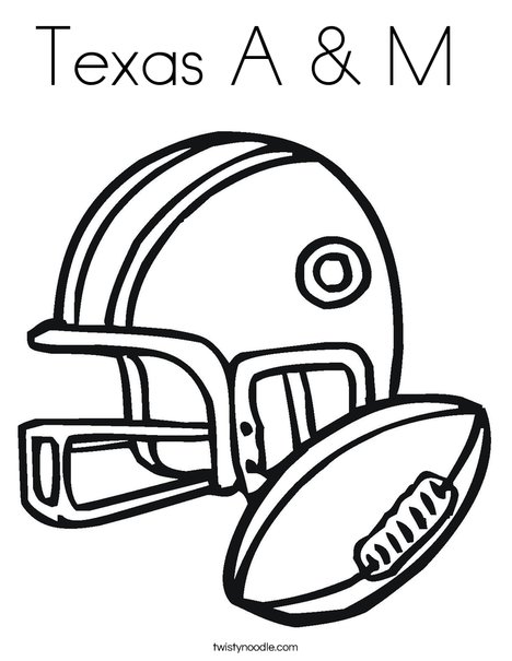 football helmet and ball coloring page