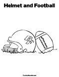 Helmet and FootballColoring Page
