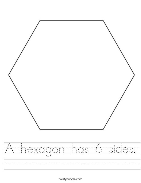 Printables Hexagon Worksheets a hexagon has 6 sides worksheet twisty noodle worksheet