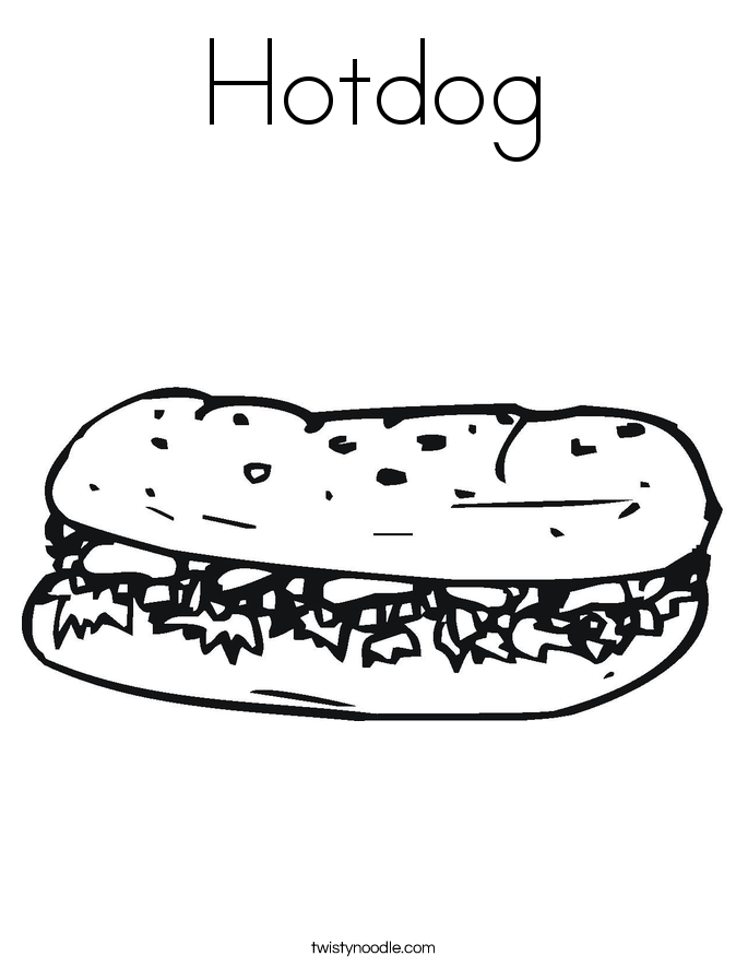 hotdog coloring page