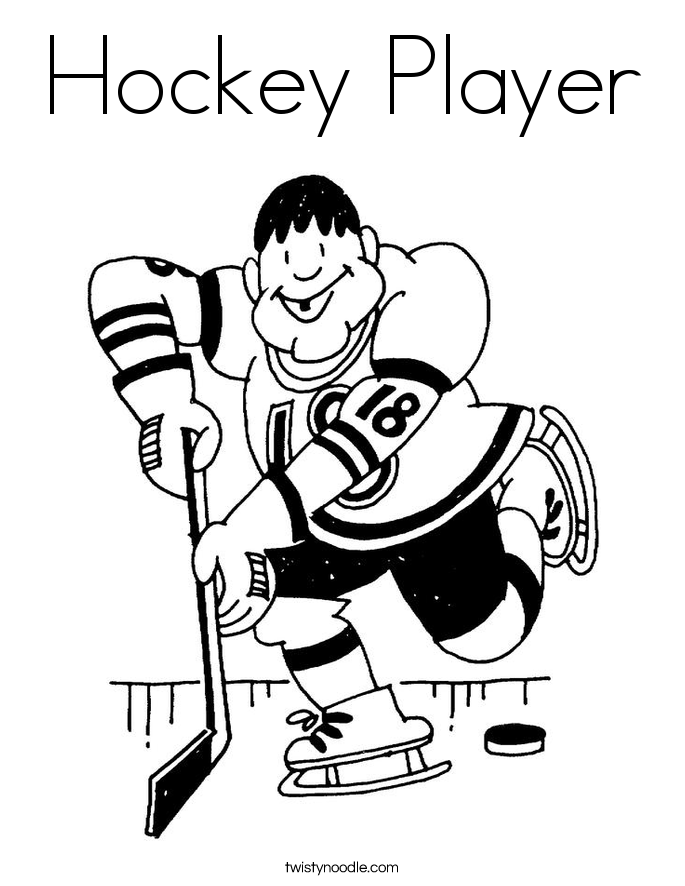 hockey player coloring page