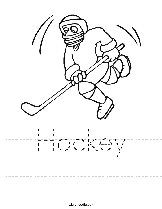 Hockey Worksheet - Twisty Noodle