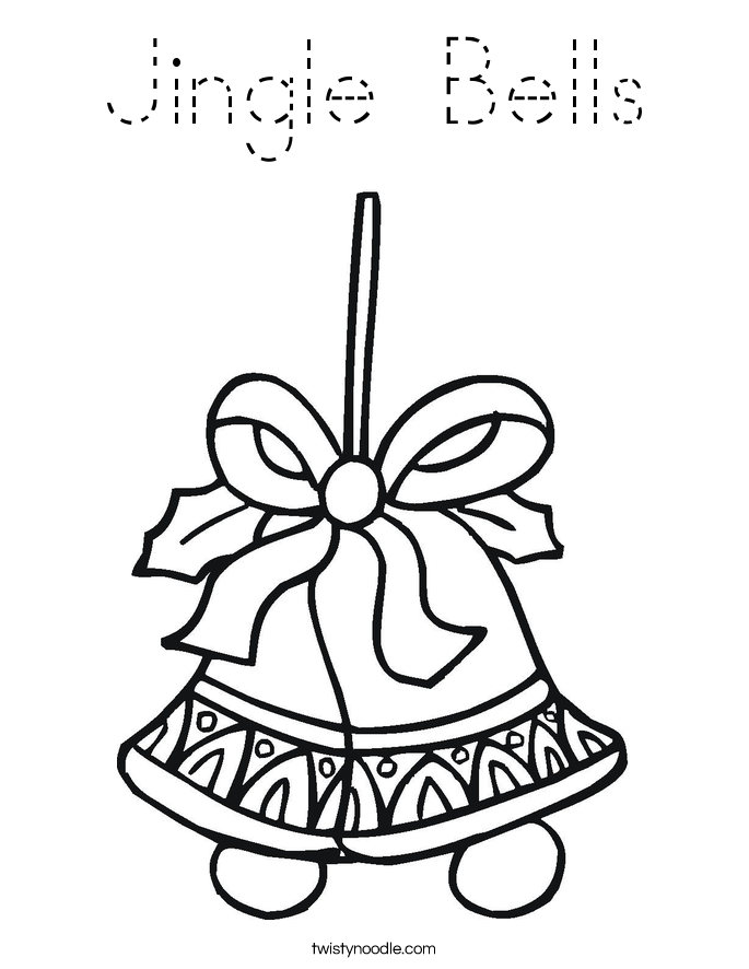 Jingle Bells Coloring Page Tracing Twisty Noodle
