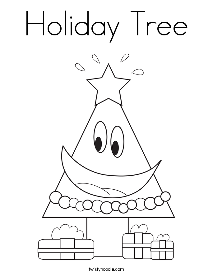 Holiday Tree Coloring Page Twisty Noodle Holiday Tree Coloring Page