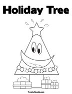 Holiday Tree Coloring Page
