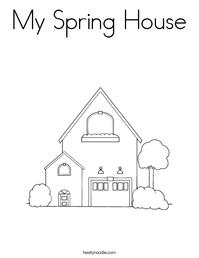 Spring House Coloring Pages | my spring house coloring page twisty noodle Spring House Coloring Pages | my spring house coloring page twisty noodle
