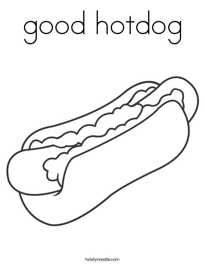 good hotdog coloring page