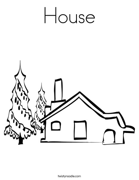 House Coloring Page - Twisty Noodle