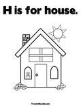 H is for house.Coloring Page