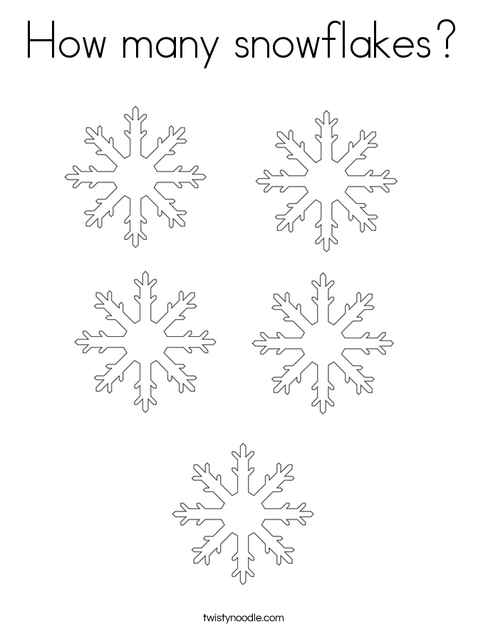 How many snowflakes Coloring Page - Twisty Noodle