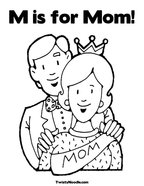 M is for Mom Coloring Page