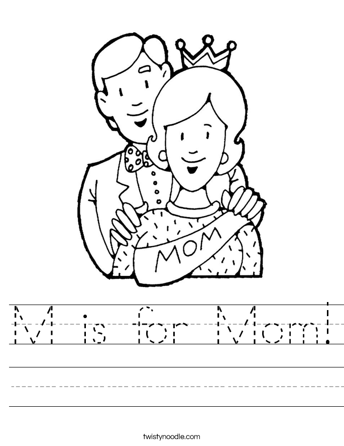M Is For Mom Worksheet Twisty Noodle M Is For Mom Worksheet Twisty Noodle