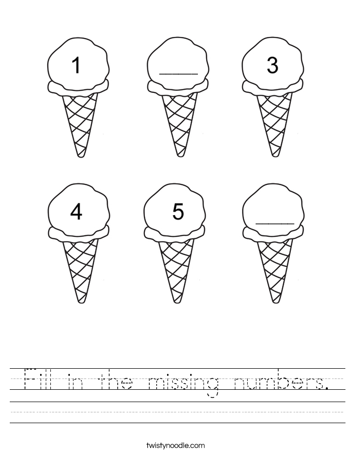 Fill In The Missing Numbers Worksheet Twisty Noodle Fill In The Missing Numbers Worksheet Twisty Noodle
