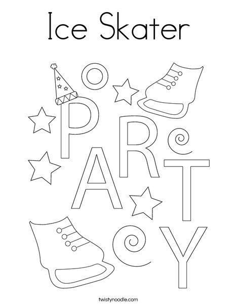 Ice Skater Coloring Page - Twisty Noodle