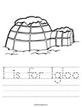 I is for Igloo Worksheet - Twisty Noodle