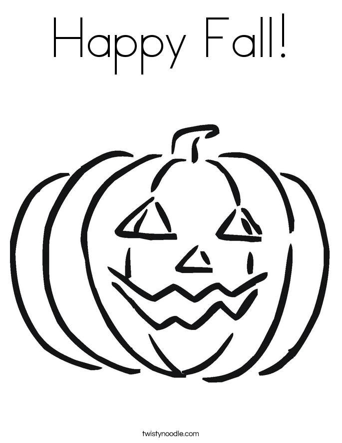 Happy Fall Coloring Page Twisty Noodle