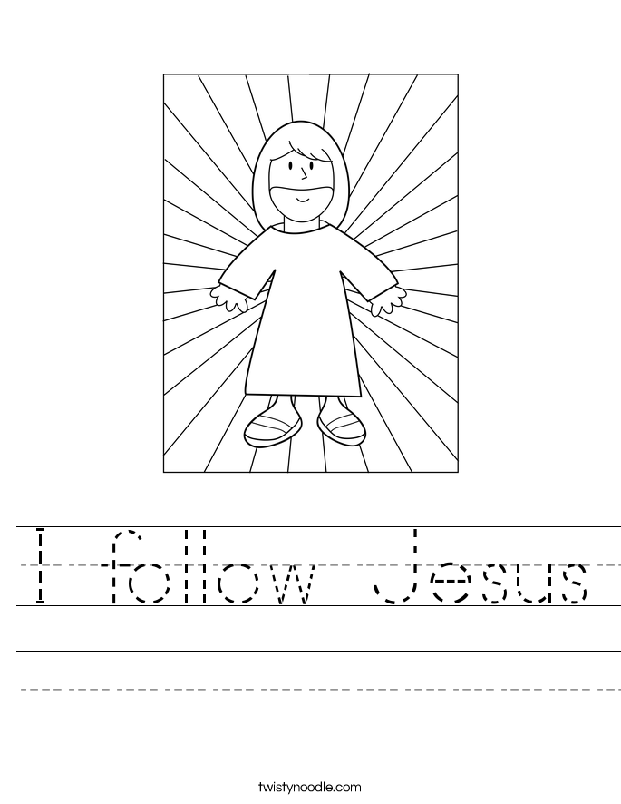 I follow Jesus Worksheet - Twisty Noodle