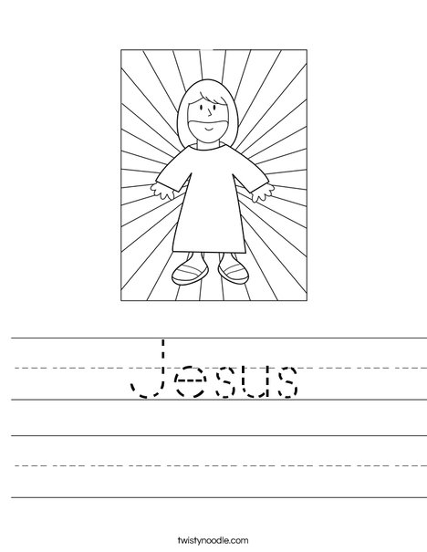 Jesús con la hoja de trabajo Luz