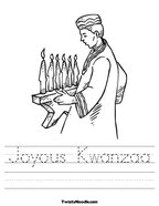 Joyous Kwanzaa Handwriting Sheet