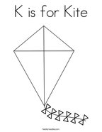 K is for Kite Coloring Page