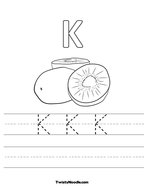 K K K Handwriting Sheet