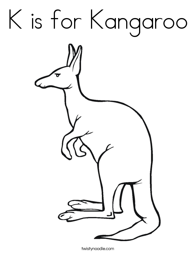 k is for kangaroo coloring pages - photo #4