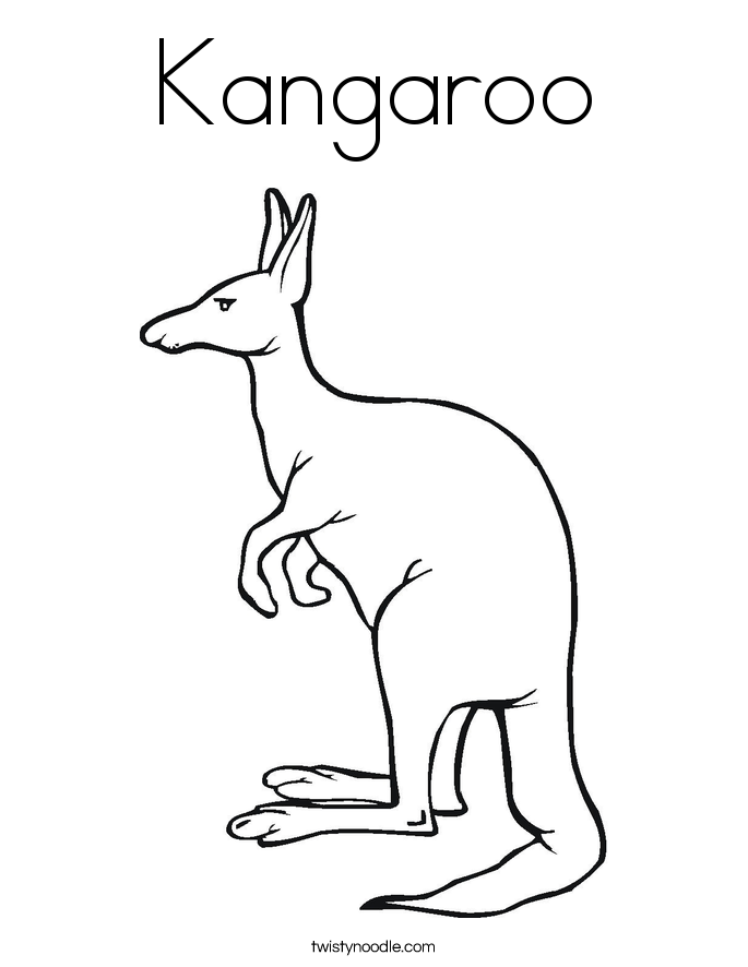 Kangaroo Coloring Page - Twisty Noodle