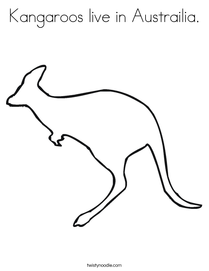 free clip art kangaroo outline - photo #41