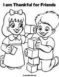 I am Thankful for FriendsColoring Page