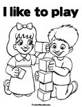 I like to playColoring Page