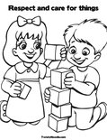 Respect and care for thingsColoring Page