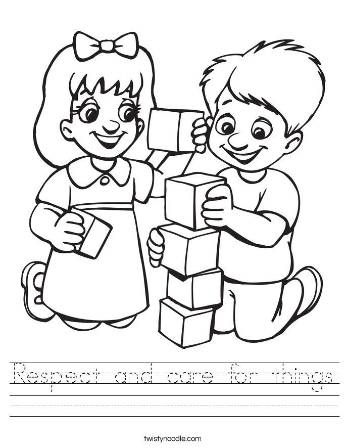 Respect Worksheets For Kids Delibertad Respect And Care For Things Worksheet Twisty Noodle